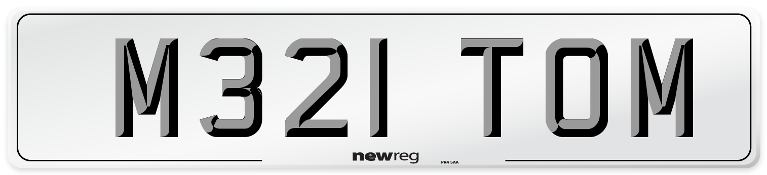 M321 TOM Number Plate from New Reg